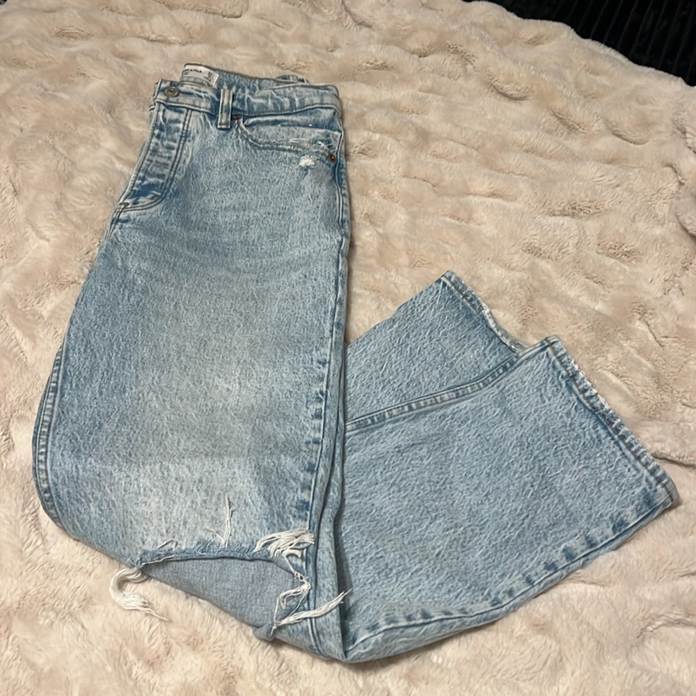 Abercrombie & Fitch The Dad High Rise Ripped Jeans 27/4 button fly - Picture 5 of 5